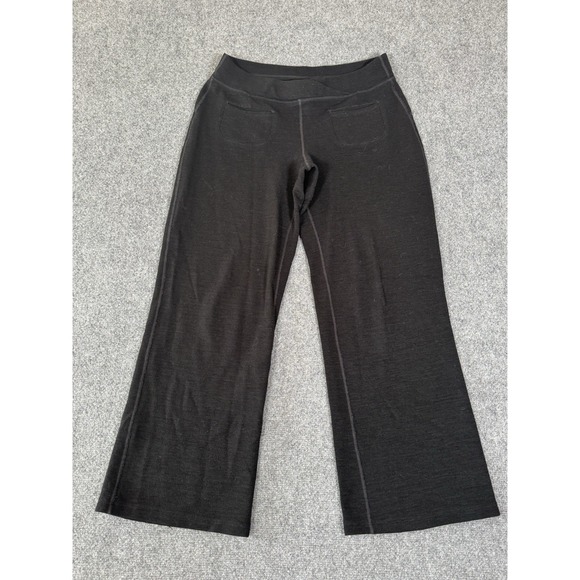 ibex Pants - Ibex Women's Izzi Pants L Black Merino‎ Wool Lounge Wide Leg USA Made FLAWED